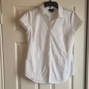 Worthington Women's White Short Sleeve Button Down Shirt